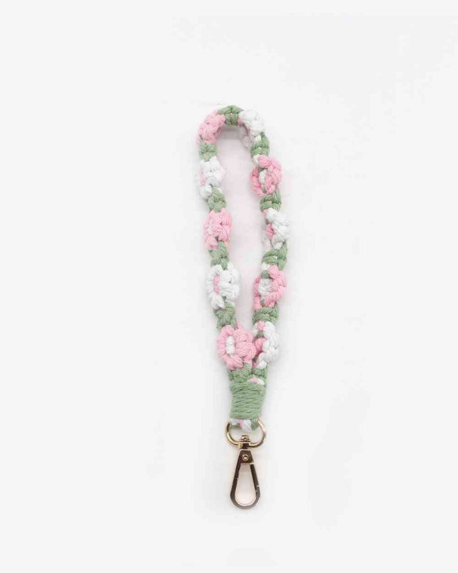 Assorted 4-Piece Macrame Flower Keychain