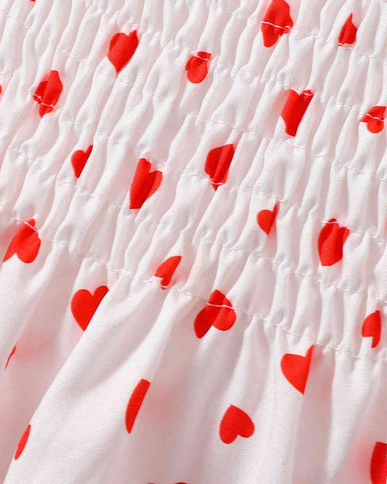 Printed Square Neck Smocked Dress