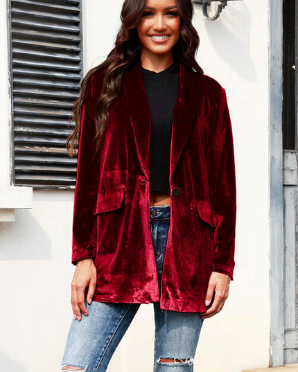 Button Up Pocketed Long Sleeve Jacket