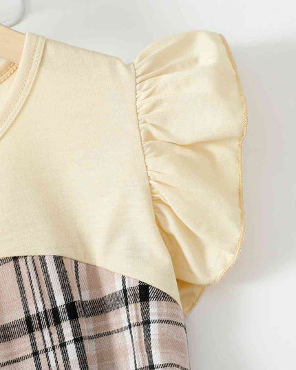 Plaid Round Neck Asymmetrical Dress