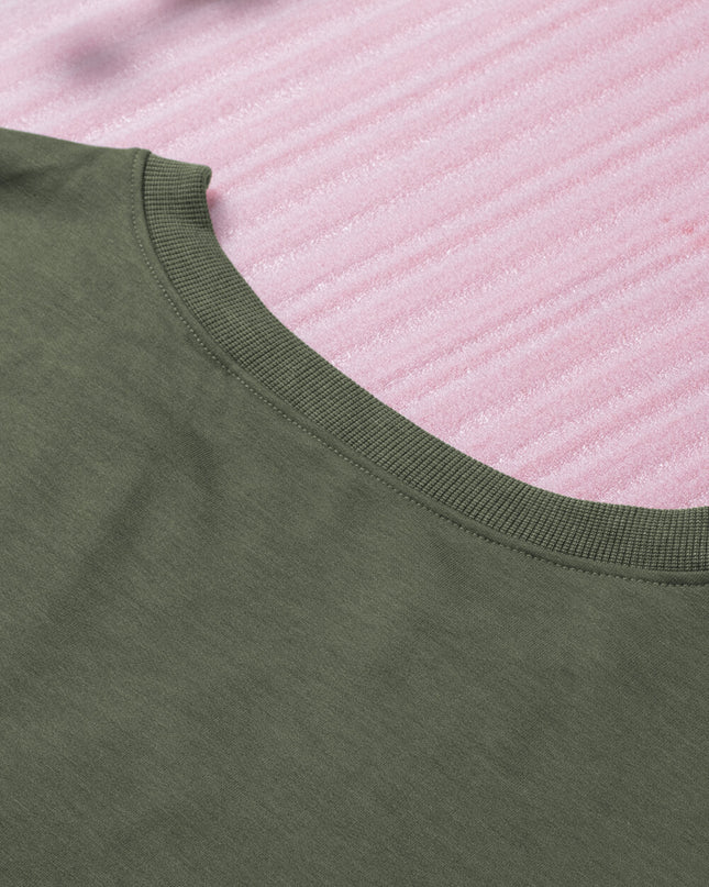 Button Detail Curved Hem Top