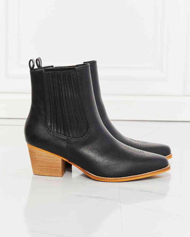 MMShoes Love the Journey Stacked Heel Chelsea Boot in Black
