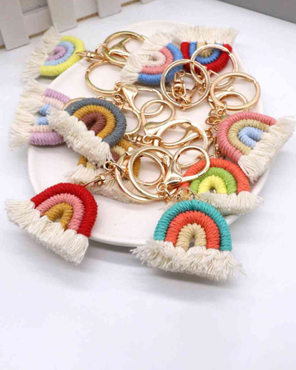 Assorted 4-Pack Rainbow Fringe Keychain