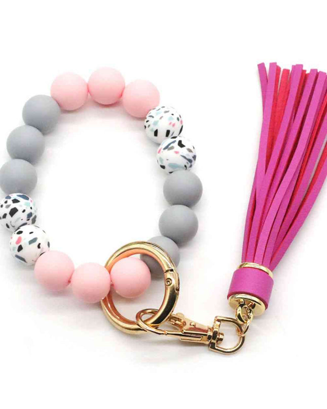 Assorted 2-Pack Multicolored Beaded Tassel Keychain