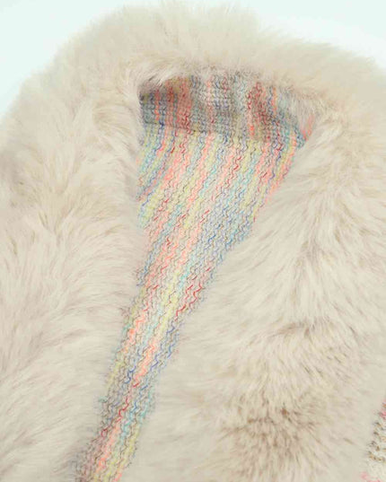 Open Front Fringe Hem Poncho