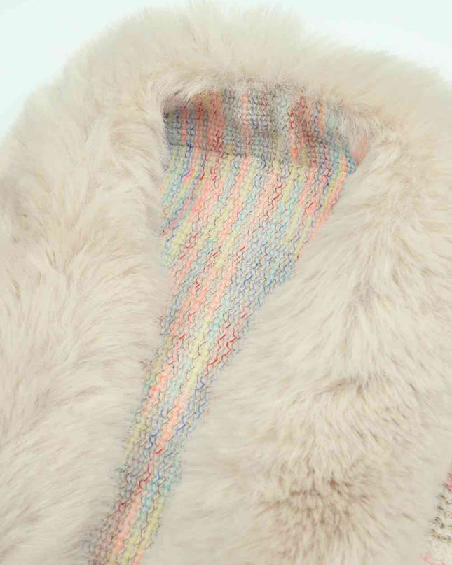 Open Front Fringe Hem Poncho