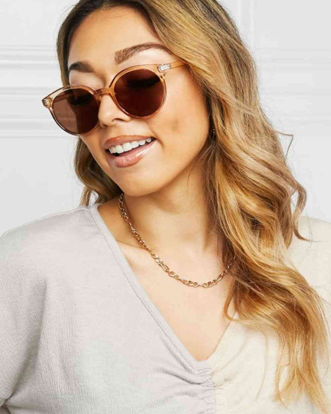 Round Full Rim Polycarbonate Frame Sunglasses