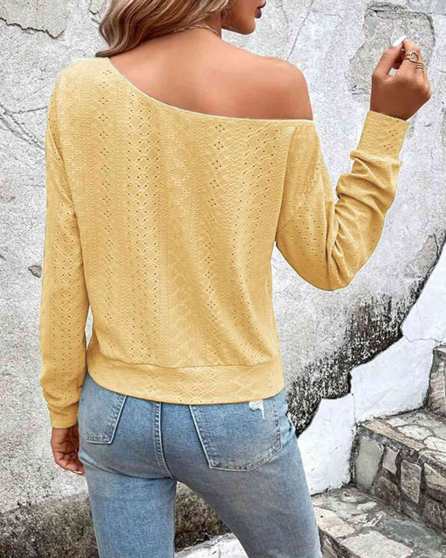 Eyelet Dropped Shoulder Blouse