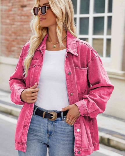 Button Up Denim Jacket with Pockets