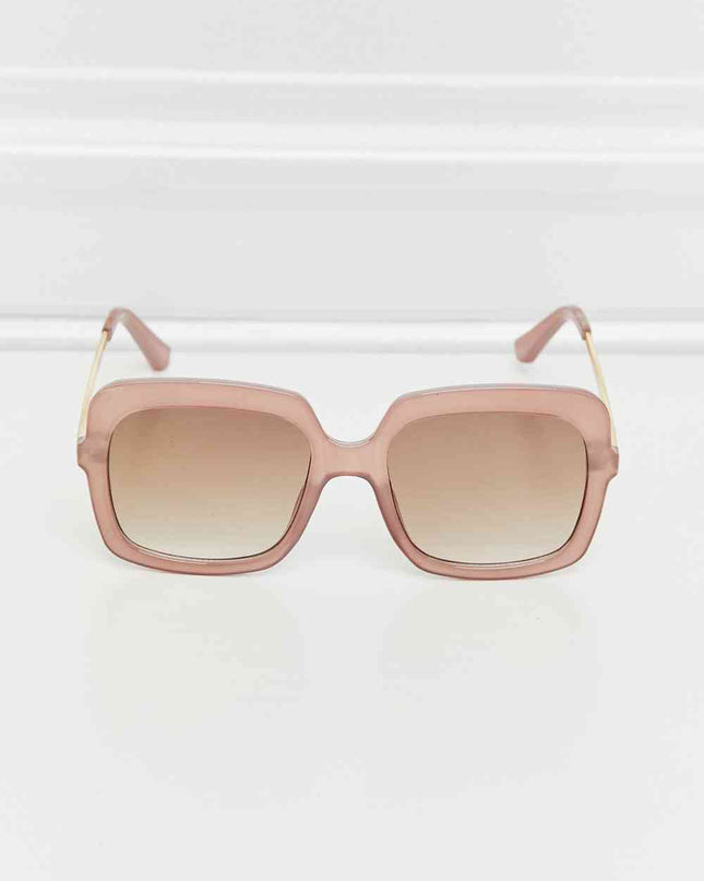 Square Metal-Plastic Hybrid Temple Sunglasses