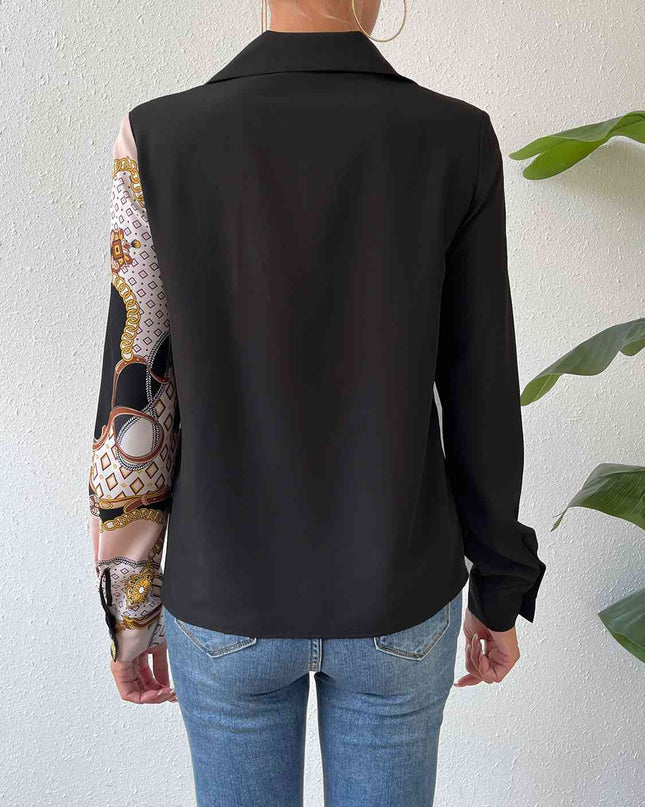 Twist Front Collared Blouse