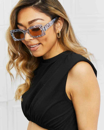 Tortoiseshell Rectangle Polycarbonate Sunglasses