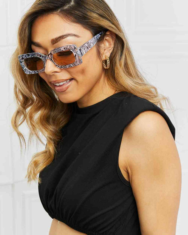 Tortoiseshell Rectangle Polycarbonate Sunglasses