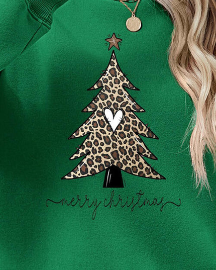Christmas Tree Graphic Long Sleeve Sweatshirt
