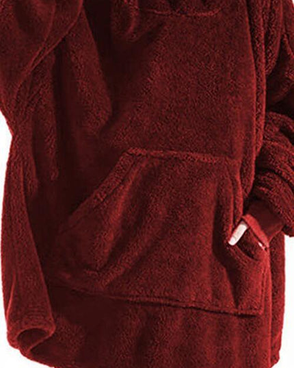 Long Sleeve Pocketed Hooded Lounge Top