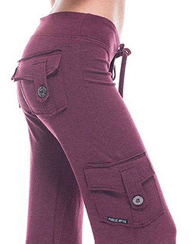 Mid Waist Pants with Pockets