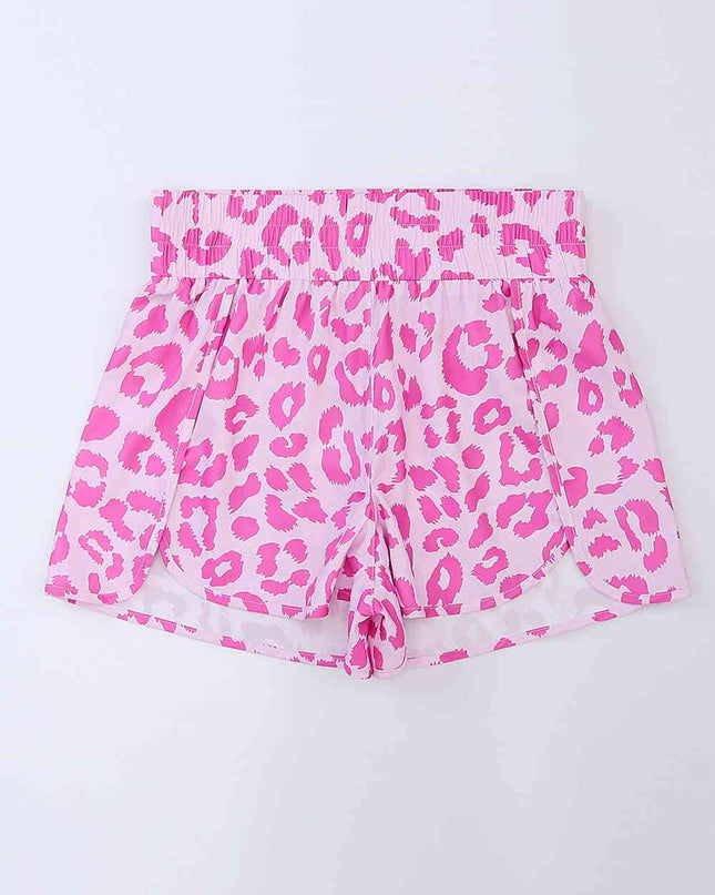 Leopard Elastic Waist Shorts