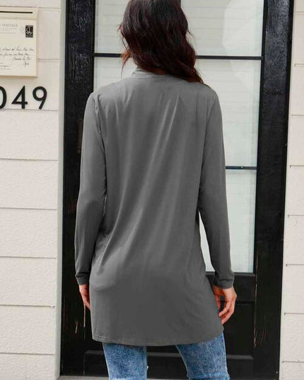 Basic Bae Full Size Open Front Long Sleeve Cardigan with Pockets