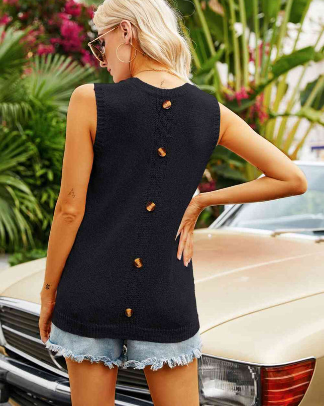 Buttoned Pocket Knit Tank