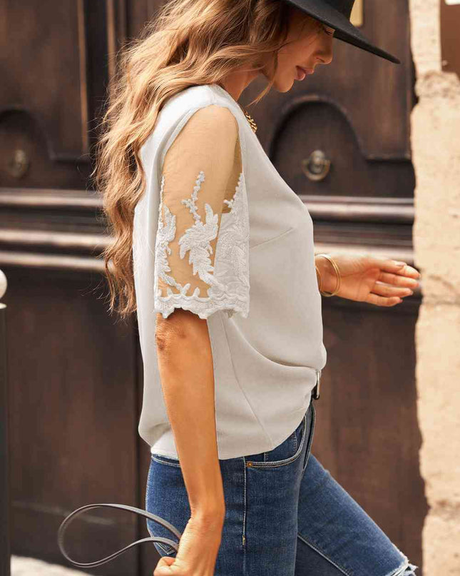 Half Sleeve Round Neck Blouse