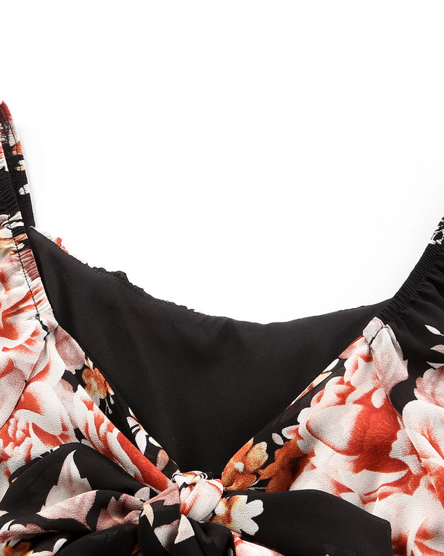 Floral Tied Balloon Sleeve Dress