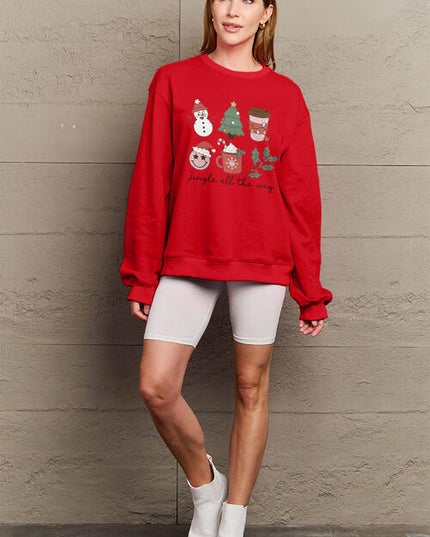 Simply Love Full Size JINGLE ALL THE WAY Long Sleeve Sweatshirt
