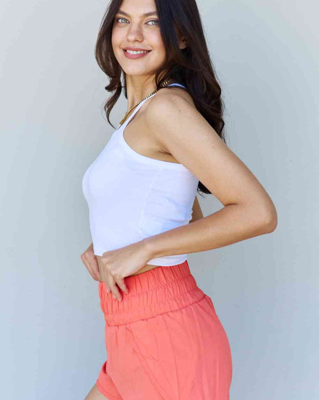 Ninexis Everyday Staple Soft Modal Short Strap Ribbed Tank Top in  Off White