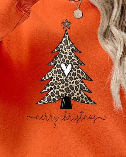 Christmas Tree Graphic Long Sleeve Sweatshirt