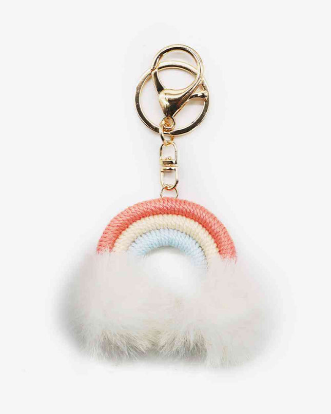 Assorted 4-Pack Rainbow Pom Pom Keychain