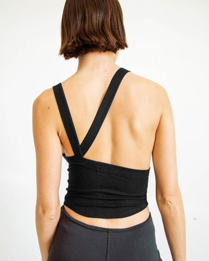 Halter Neck Ribbed Cropped Top