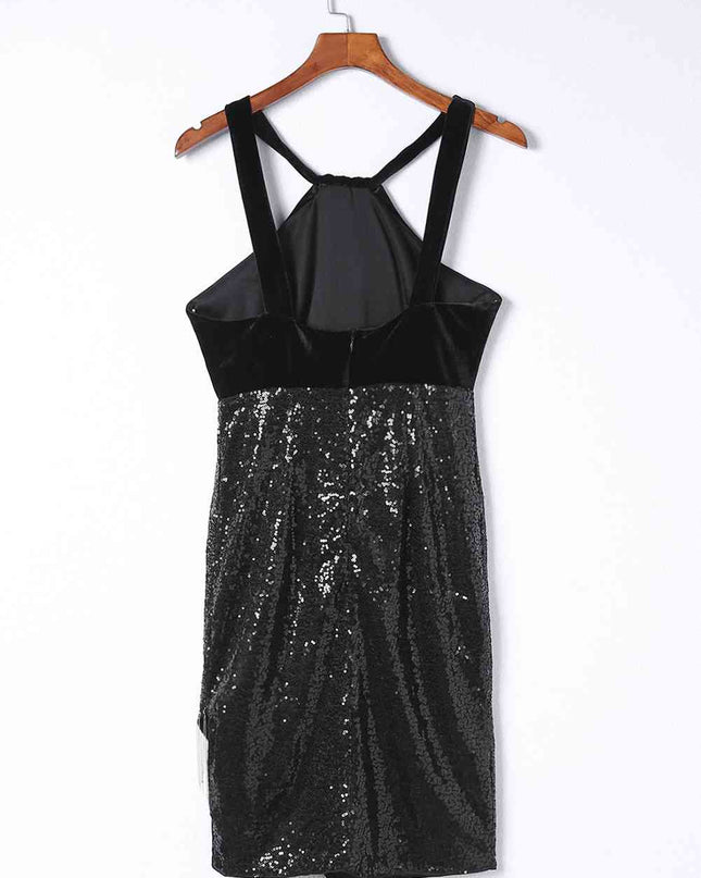 Sequin Fringe Detail Sleeveless Dress