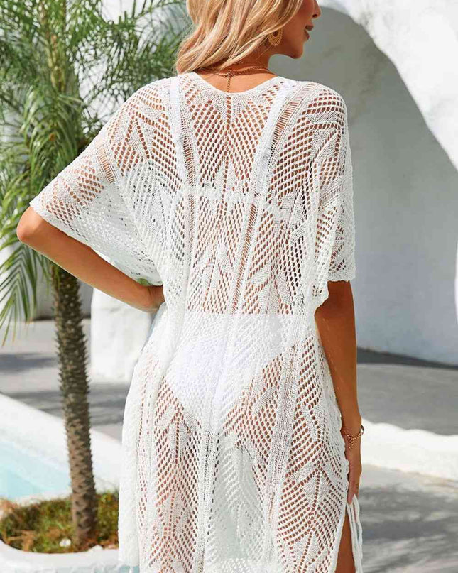 Side Slit Tassel Openwork Cover-Up Dress
