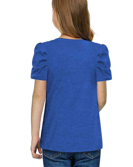 Round Neck Puff Sleeve T-Shirt