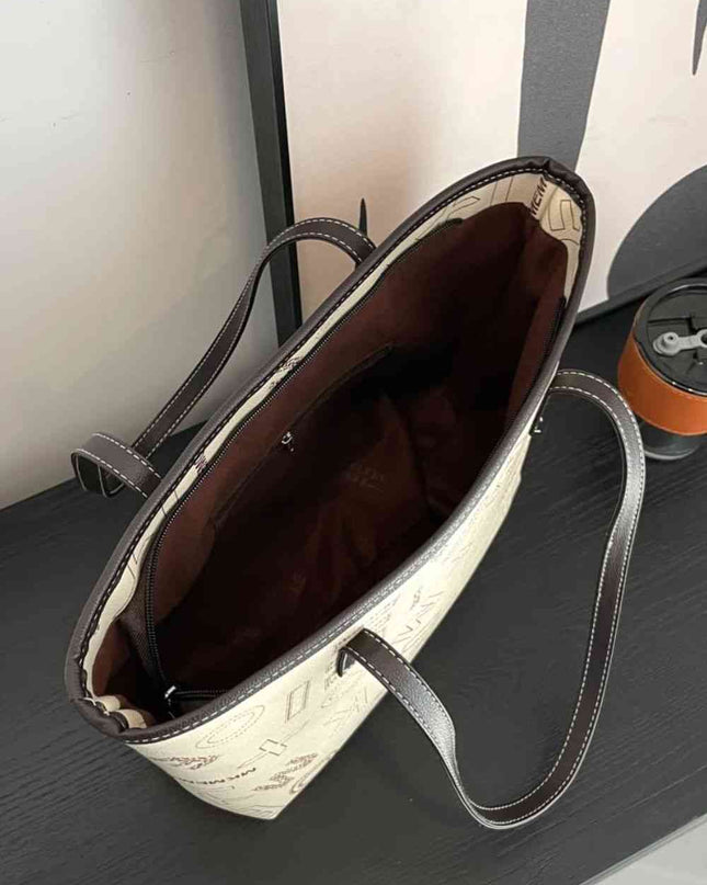 Printed PU Leather Tote Bag