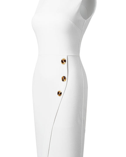 Sleeveless Buttoned Mini Dress