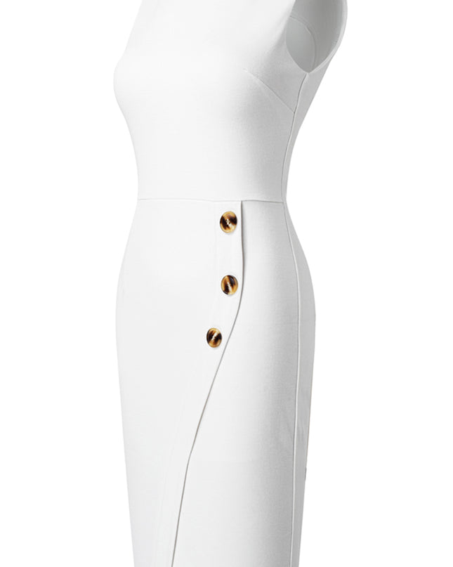 Sleeveless Buttoned Mini Dress