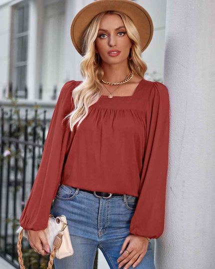 Square Neck Puff Sleeve Top