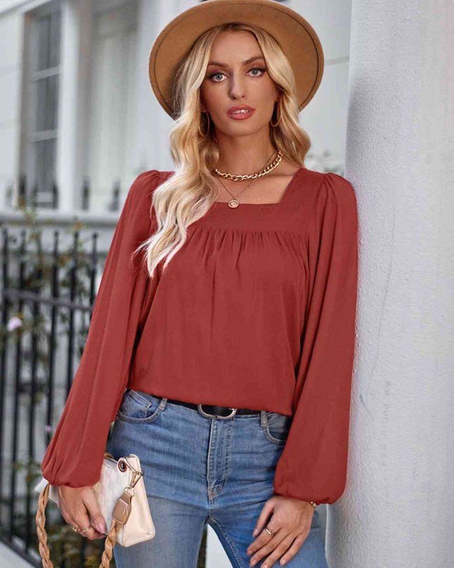 Square Neck Puff Sleeve Top