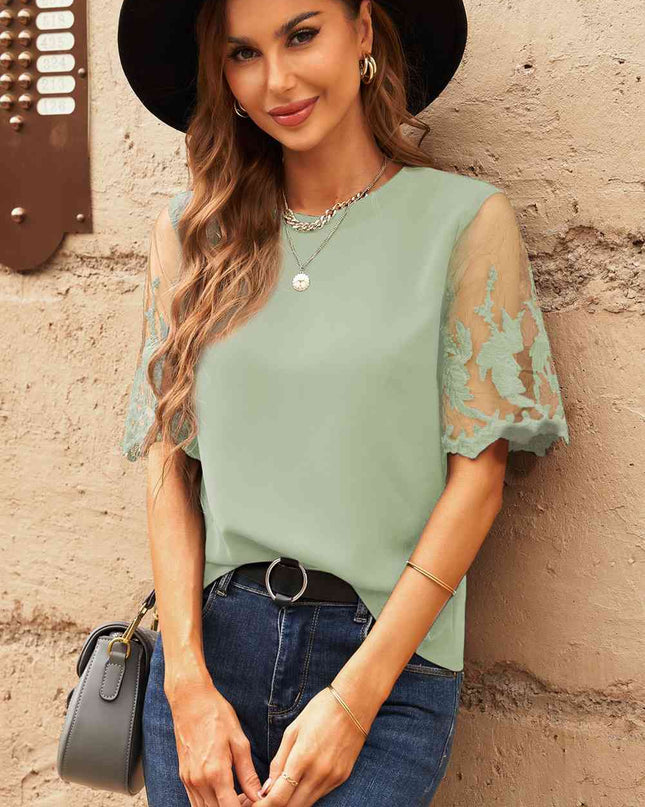 Half Sleeve Round Neck Blouse