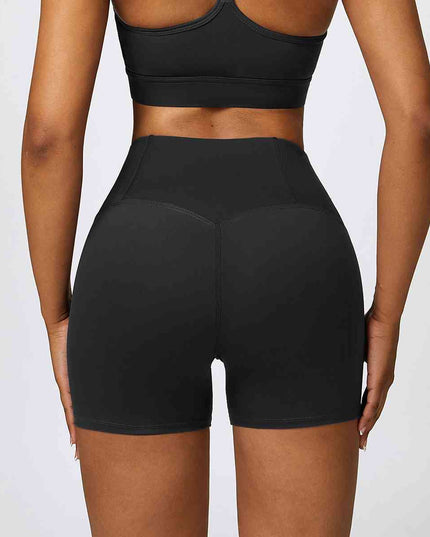 Wide Waistband Slim Fit Sports Shorts