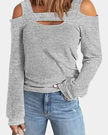 Full Size Cutout Cold Shoulder Blouse