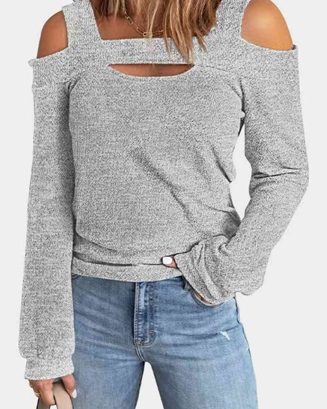 Full Size Cutout Cold Shoulder Blouse