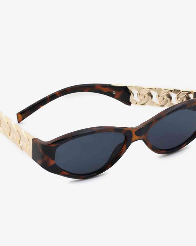 Chain Detail Temple Cat Eye Sunglasses