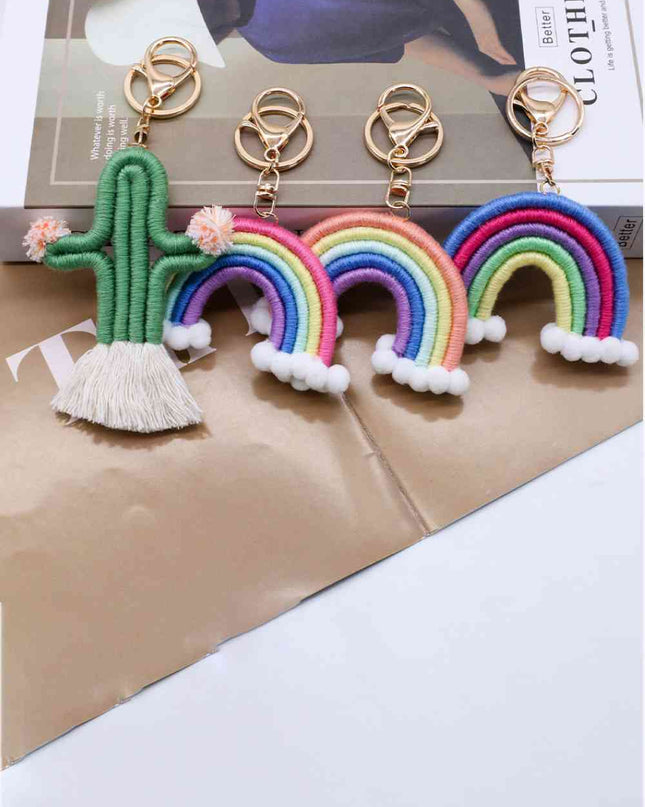Assorted 4-Pack Hand-Woven Keychain with Clasp