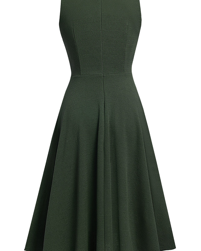 Round Neck Sleeveless Lace Trim Dress