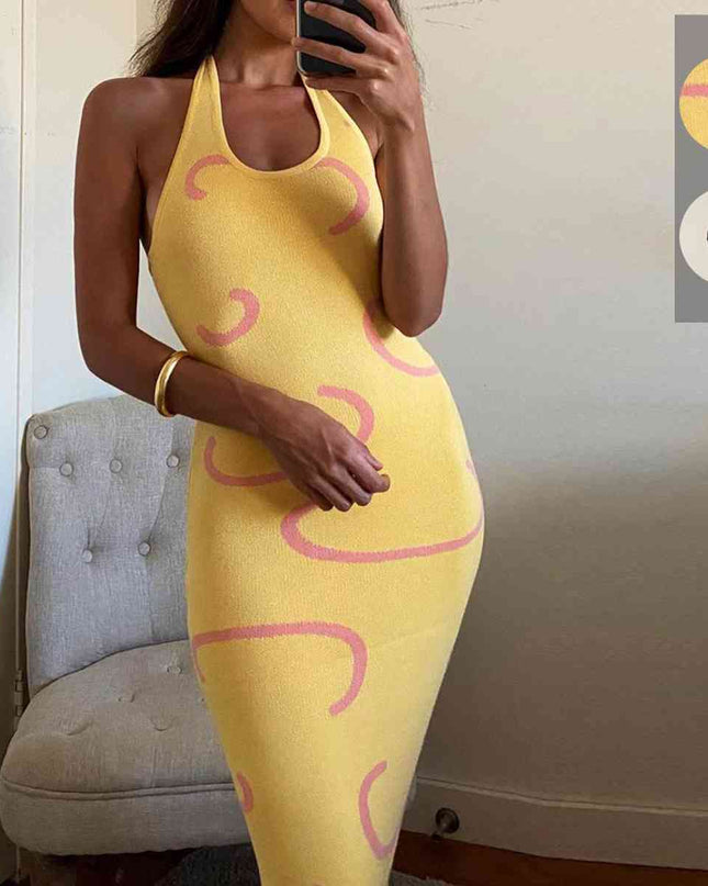Halter Neck Midi Sweater Dress