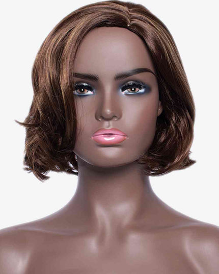 Full Machine Short Wave Bobo Wigs in Brown 10''