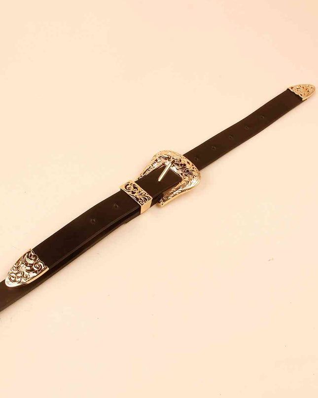 Double Buckle PU Leather Belt