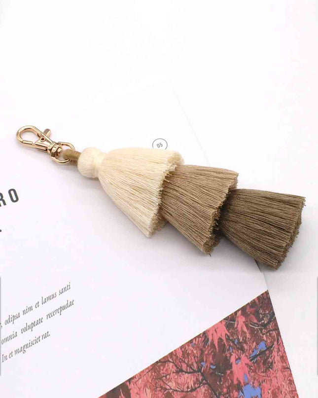 Assorted 4-Pack Multicolored Fringe Keychain