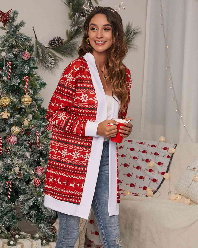Christmas Open Front Cardigan